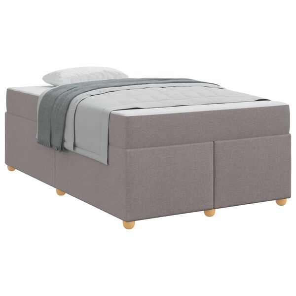 vidaXL Estructura de cama con colch&oacute;n Taup&eacute; 120 x 200 cm tela