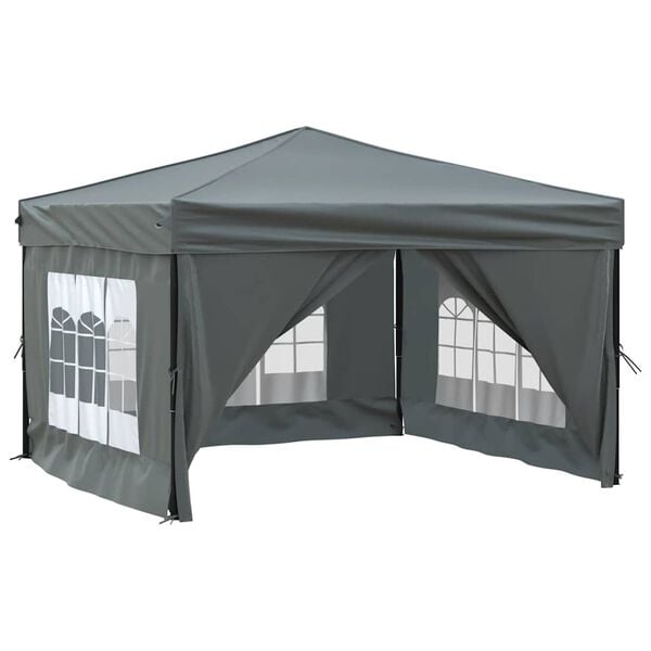 vidaXL Carpa de fiesta plegable con paredes laterales antracita 3x3 m
