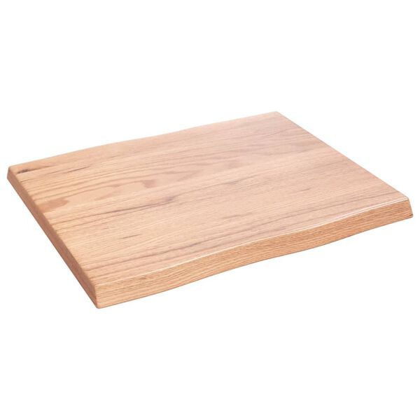 vidaXL Tablero mesa madera tratada borde natural marrón 60x50x(2-4) cm