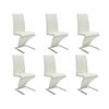 vidaXL Sillas de comedor 6 unidades cuero sint&eacute;tico blanco
