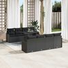 vidaXL Conjunto de sof&aacute; de jard&iacute;n 7 pcs Negro rat&aacute;n sint&eacute;tico