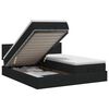 vidaXL Cama otomana con colch&oacute;n con cabecera 2 uds. Negro Tela