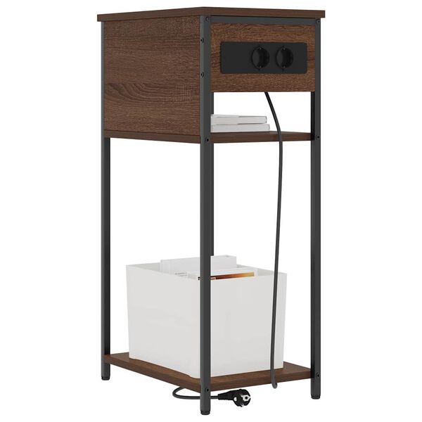 vidaXL Armario de Noche Roble Marr&oacute;n 41 x 28 x 76 cm