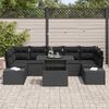 vidaXL Conjunto de sof&aacute; de jard&iacute;n con coj&iacute;n 8 pcs Negro