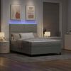 vidaXL Cama Box Spring LED Gris Claro 140 x 200 cm Terciopelo