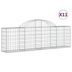 vidaXL Cestas de gaviones 11 uds forma de arco hierro 200x30x60/80 cm
