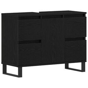 vidaXL Gabinete de Ba&ntilde;o con caj&oacute;n Roble Negro 80 x 33 x 60 cm