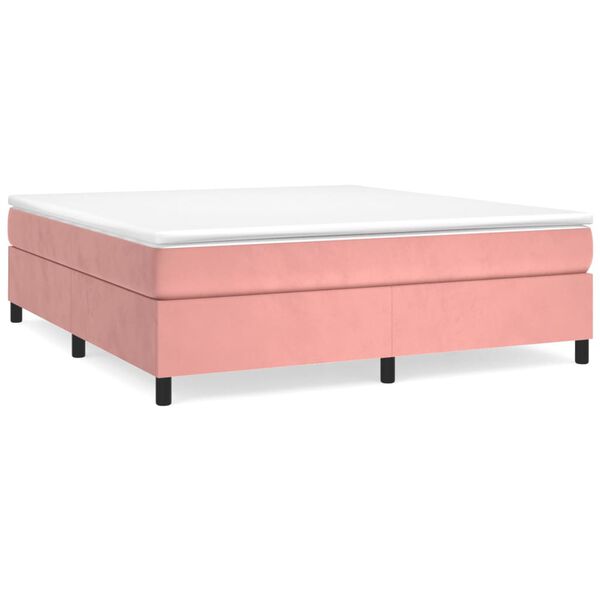 vidaXL Estructura de cama con somier terciopelo rosa 180x200 cm