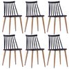 vidaXL Sillas de comedor 6 unidades pl&aacute;stico y acero negro