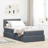 vidaXL Cama con almacenamiento Gris oscuro 90 x 200 cm Terciopelo
