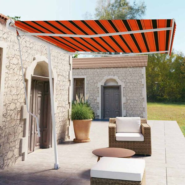 vidaXL Toldo de pie autom&aacute;tico naranja y marr&oacute;n 300x250 cm