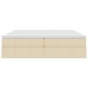 vidaXL Cama con almacenamiento y colch&oacute;n Crema 200 x 200 cm Poli&eacute;ster