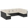 vidaXL Set de sof&aacute;s de jard&iacute;n 8 piezas y cojines rat&aacute;n sint&eacute;tico negro