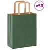 vidaXL Bolsas de papel con asas 50 uds verde 18x8x22 cm