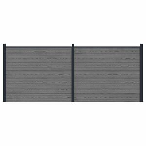 vidaXL Panel de valla 2 pcs WPC y Aluminio Gris