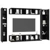 vidaXL Conjunto de mueble de TV Montaje en la pared 10 pcs Roble Negro