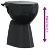 vidaXL Inodoro sin bordes cierre suave 7 cm altura extra cer&aacute;mica negra