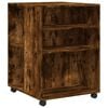 vidaXL Mesa auxiliar ruedas madera ingenier&iacute;a roble ahumado 55x60x78cm