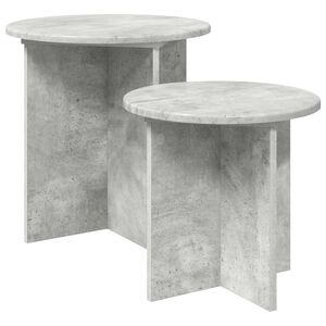 vidaXL Conjunto de mesas auxiliares 2 pcs Gris Hormig&oacute;n