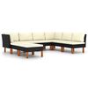 vidaXL Set de muebles de jard&iacute;n 8 pzas y cojines rat&aacute;n sint&eacute;tico negro