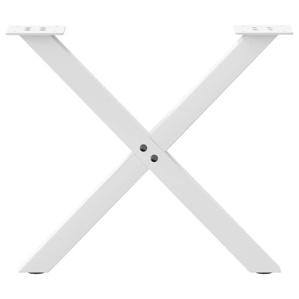 vidaXL Patas para mesa de centro en forma de X (2 unidades), color blanco, 60 x (42-43) cm, acero