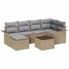 vidaXL Conjunto de sof&aacute; de jard&iacute;n 7 uds. Beige rat&aacute;n sint&eacute;tico