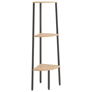 vidaXL Estanter&iacute;a esquina 3 niveles marr&oacute;n claro negro 45,5x31,5x120cm