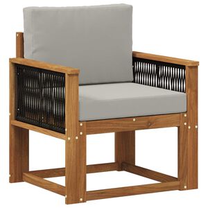 vidaXL Sof&aacute; intermedio de exterior Madera de Acacia S&oacute;lida Natural