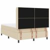 vidaXL Cama tipo Box Spring con colch&oacute;n Crema 160 x 200 cm tela