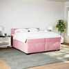 vidaXL Cama box spring con colch&oacute;n terciopelo rosa 200x200 cm