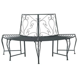 vidaXL Banco de &Aacute;rbol 4-N&uacute;mero de plazas 160 x 80 x 89 cm Acero