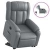 vidaXL Sill&oacute;n reclinable elevable el&eacute;ctrico de cuero sint&eacute;tico gris