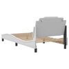 vidaXL Estructura de cama Viana sin colch&oacute;n cuero sint&eacute;tico blanco 100x203cm
