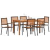 vidaXL Conjunto de Comedor de Jard&iacute;n 7 pcs Negro