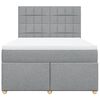 vidaXL Cama box spring con colch&oacute;n tela gris claro 140x200 cm