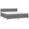 vidaXL Cama box spring con colch&oacute;n y LED tela gris oscuro 160x200 cm