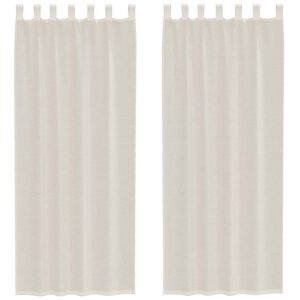 vidaXL Cortinas de gasa con trabillas 2 uds. crema