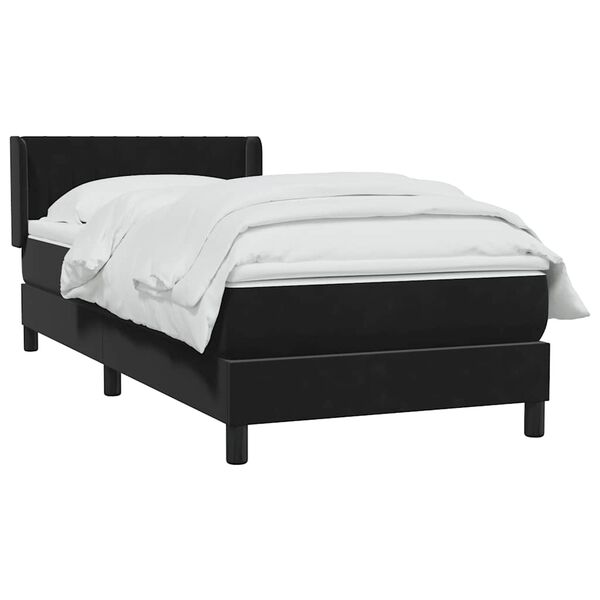 vidaXL Cama box spring con colch&oacute;n cuero sint&eacute;tico negro 80x210 cm