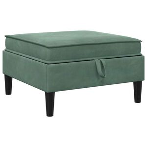 vidaXL Taburete de Sof&aacute; con Almacenamiento Verde Mar Terciopelo
