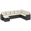 vidaXL Set de sof&aacute;s de jard&iacute;n 8 piezas y cojines rat&aacute;n sint&eacute;tico negro