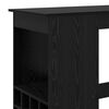 vidaXL Mesa de Bar con estante Roble Negro 90 x 47.5 x 103.5 cm