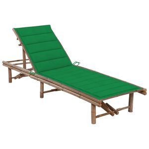 vidaXL Tumbona de jard&iacute;n con coj&iacute;n bamb&uacute;