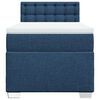 vidaXL Cama box spring con colch&oacute;n tela azul 90x200 cm