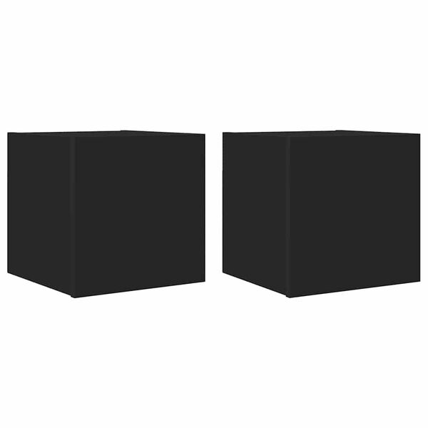 vidaXL Muebles de sal&oacute;n de pared 2 uds negro 30,5x30x30 cm