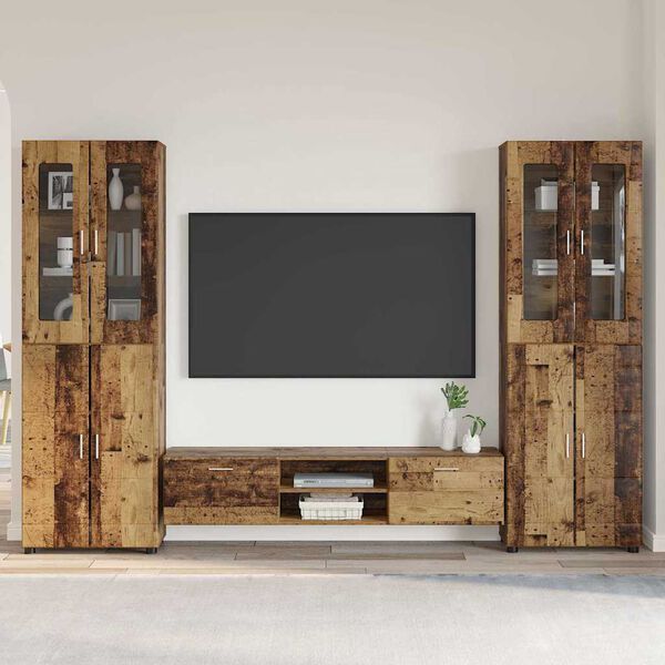 vidaXL Conjunto de mueble de TV con caj&oacute;n FLORIN Madera vieja