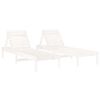 vidaXL Tumbonas 2 unidades madera maciza de pino blanco 199,5x60x74 cm