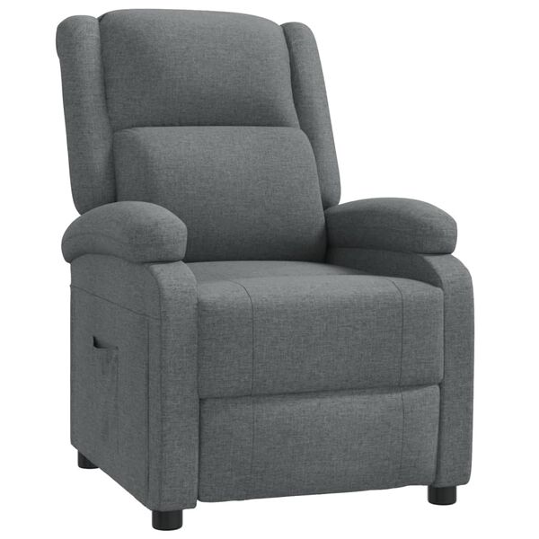 vidaXL Sill&oacute;n reclinable de tela gris oscuro