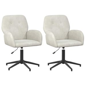 vidaXL Sillas de escritorio giratorias 2 uds. 54 x 55 x 90 cm Crema