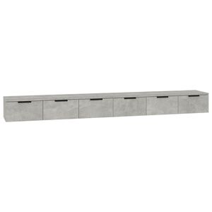 vidaXL Armarios de pared 2 uds contrachapada gris hormig&oacute;n 102x30x20cm