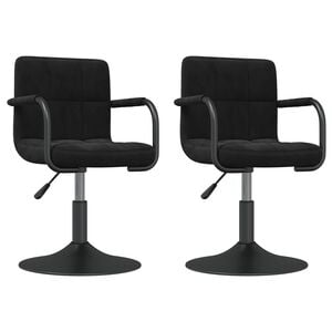 vidaXL Sillas de comedor giratorias 2 uds terciopelo negro
